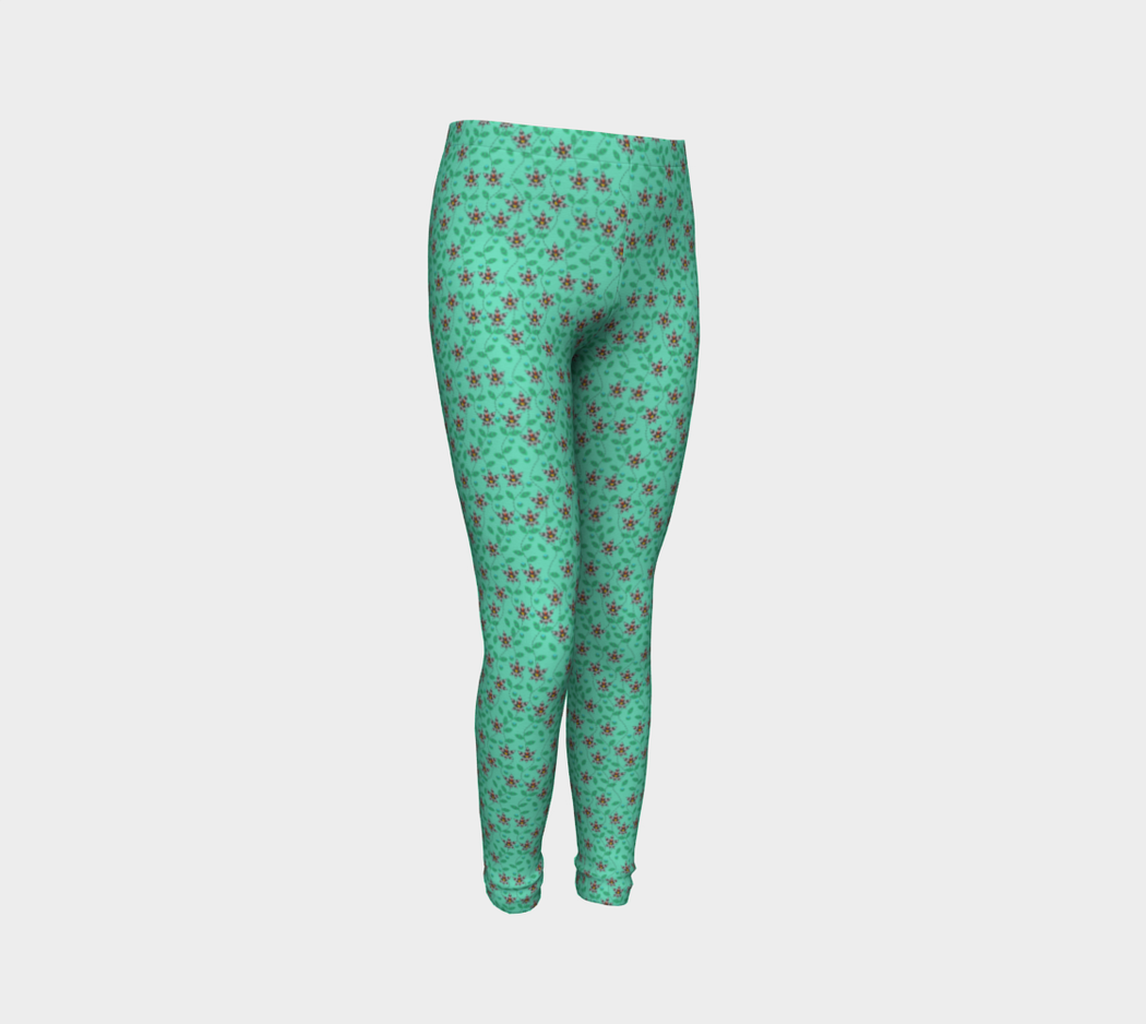 Pindlife Green Youth Phulkari Legging - PindLife