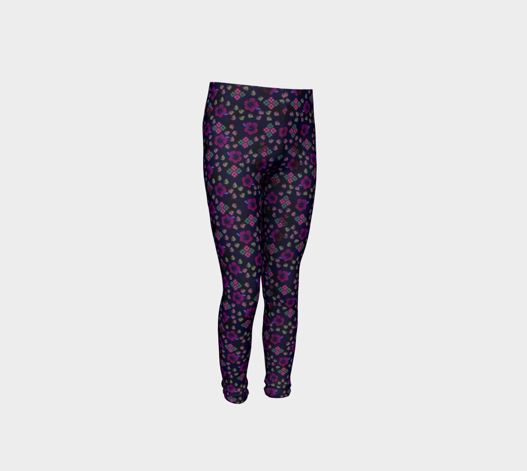 Pindlife Purple Youth Phulkari Legging - PindLife