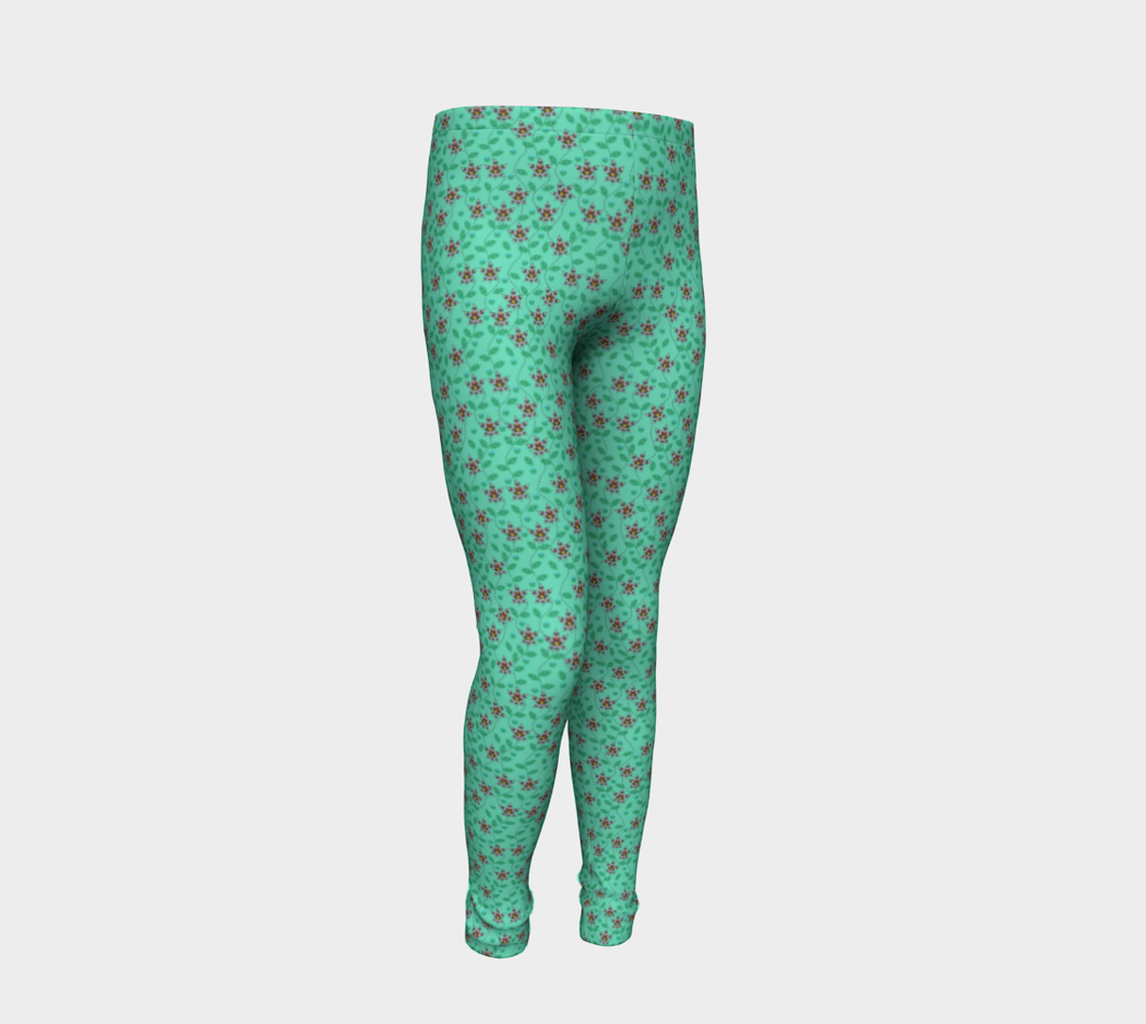 Pindlife Green Youth Phulkari Legging - PindLife