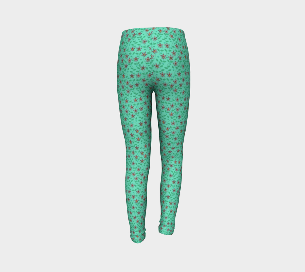 Pindlife Green Youth Phulkari Legging - PindLife