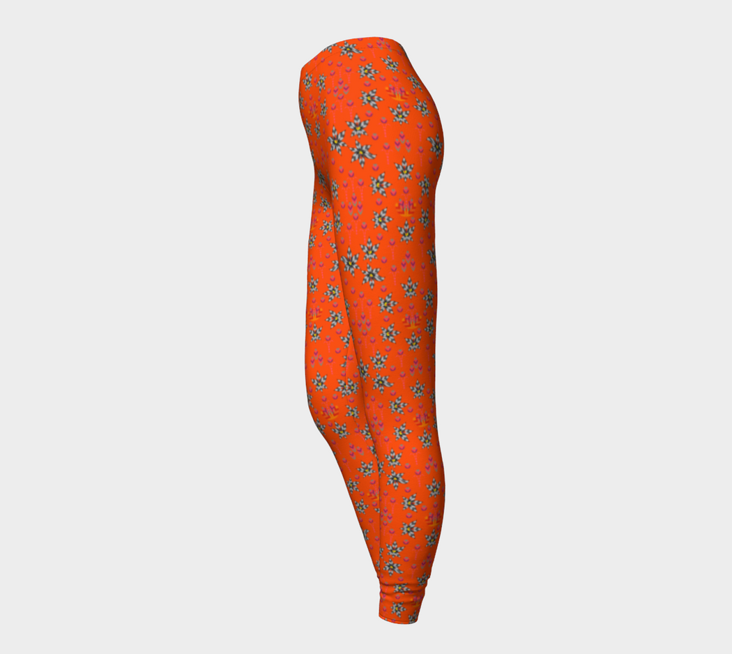 Pindlife Burning Orange Phulkari Legging - PindLife