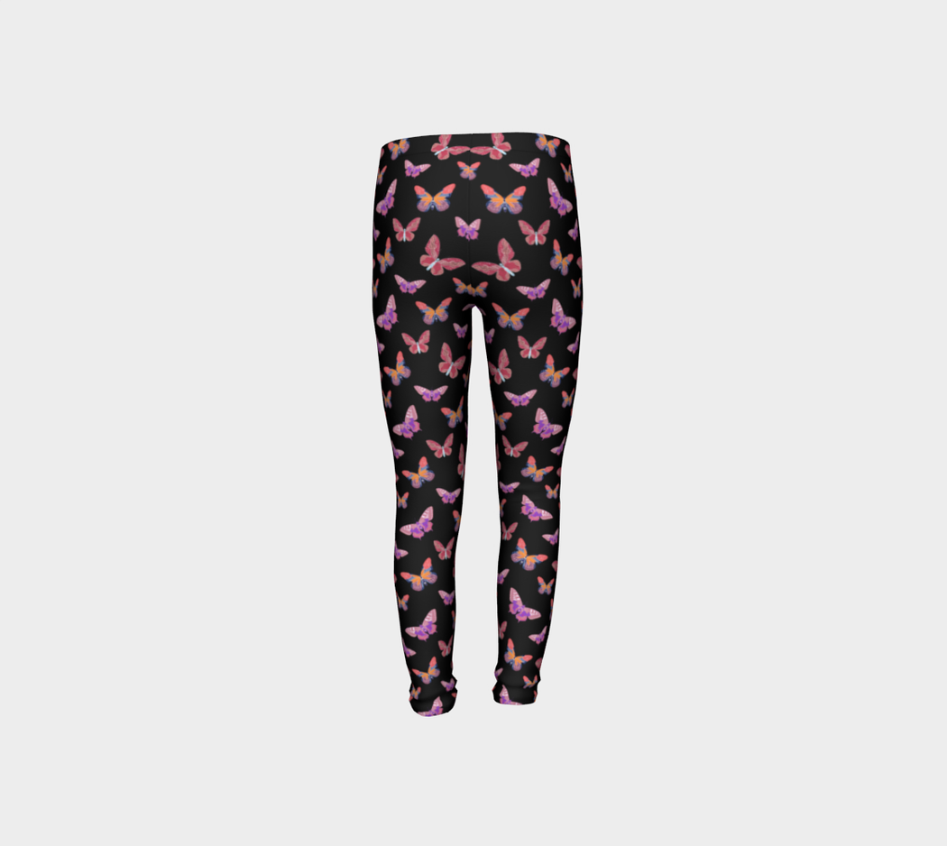 Pindlife Black Youth Butterfly Phulkari 2 Legging - PindLife