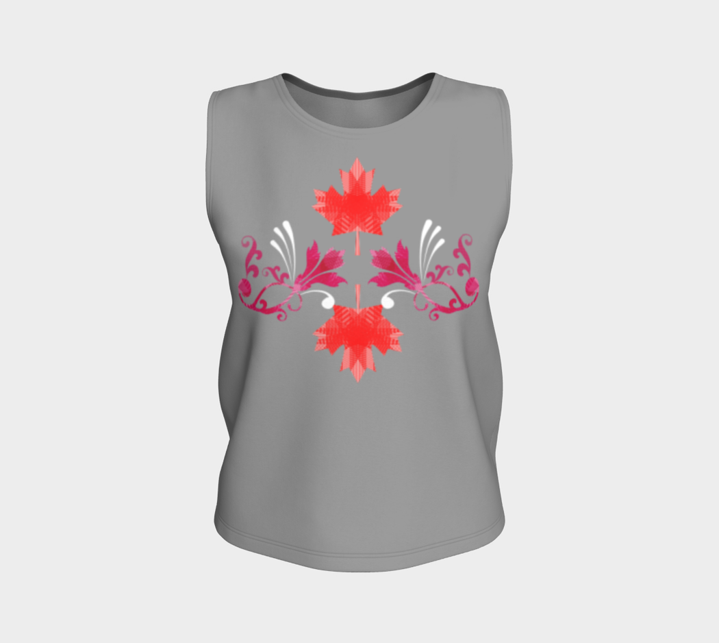 Pindlife Maple Leaf Phulkari Loose Tank Top (Regular) - PindLife