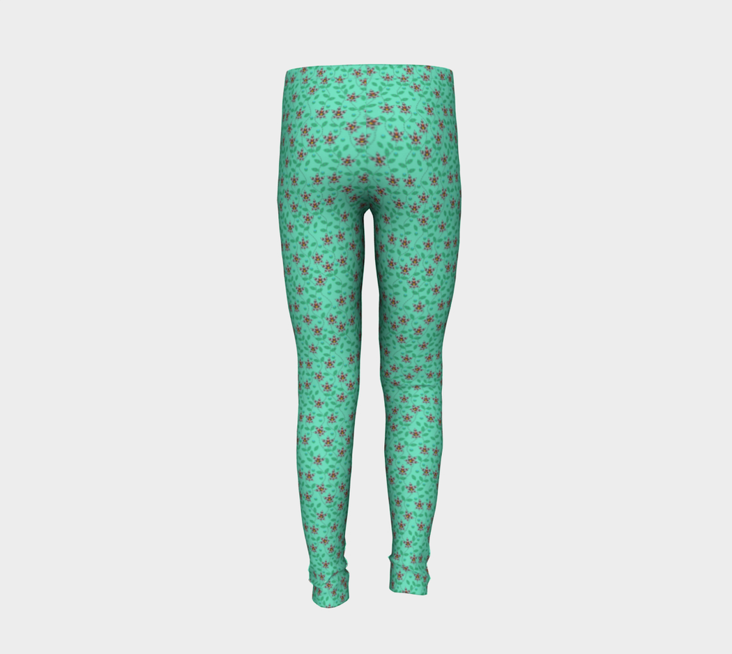 Pindlife Green Youth Phulkari Legging - PindLife