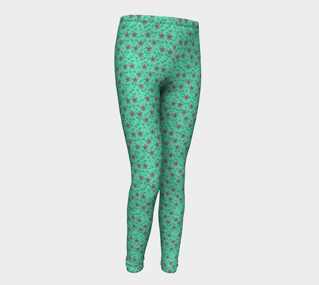Pindlife Green Youth Phulkari Legging - PindLife