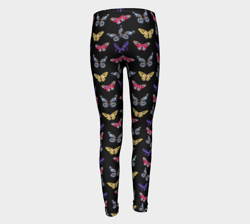 Pindlife Black Youth Butterfly Phulkari Legging - PindLife