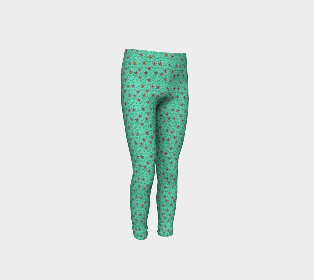 Pindlife Green Youth Phulkari Legging - PindLife