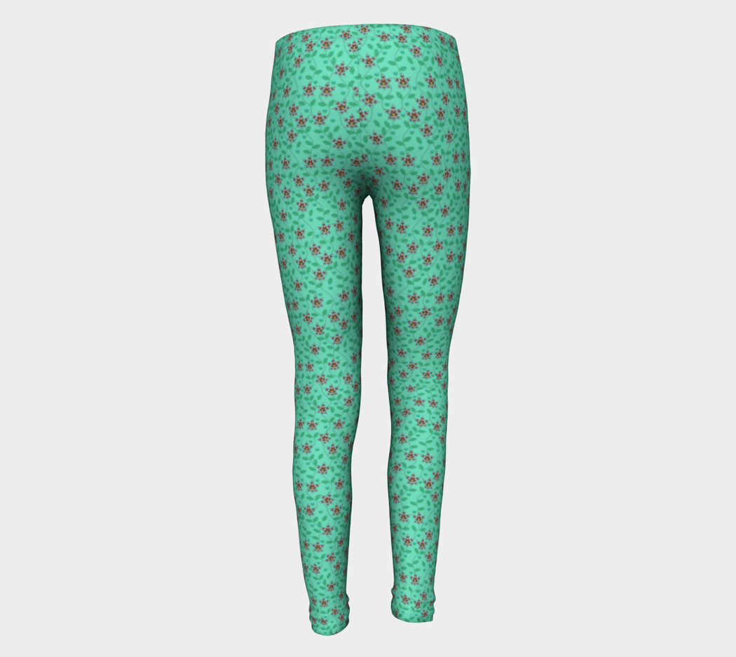 Pindlife Green Youth Phulkari Legging - PindLife