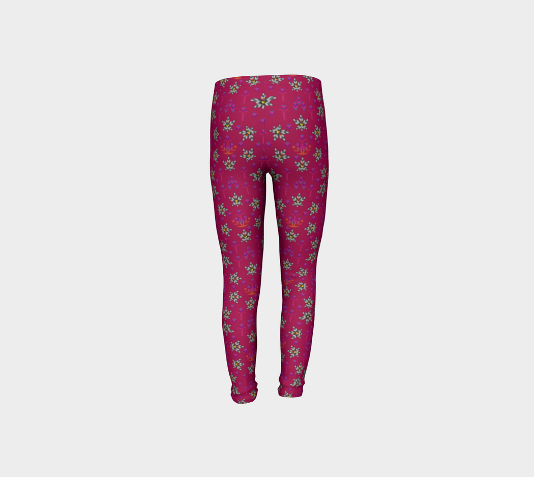 Pindlife Pink Youth Phulkari Legging - PindLife