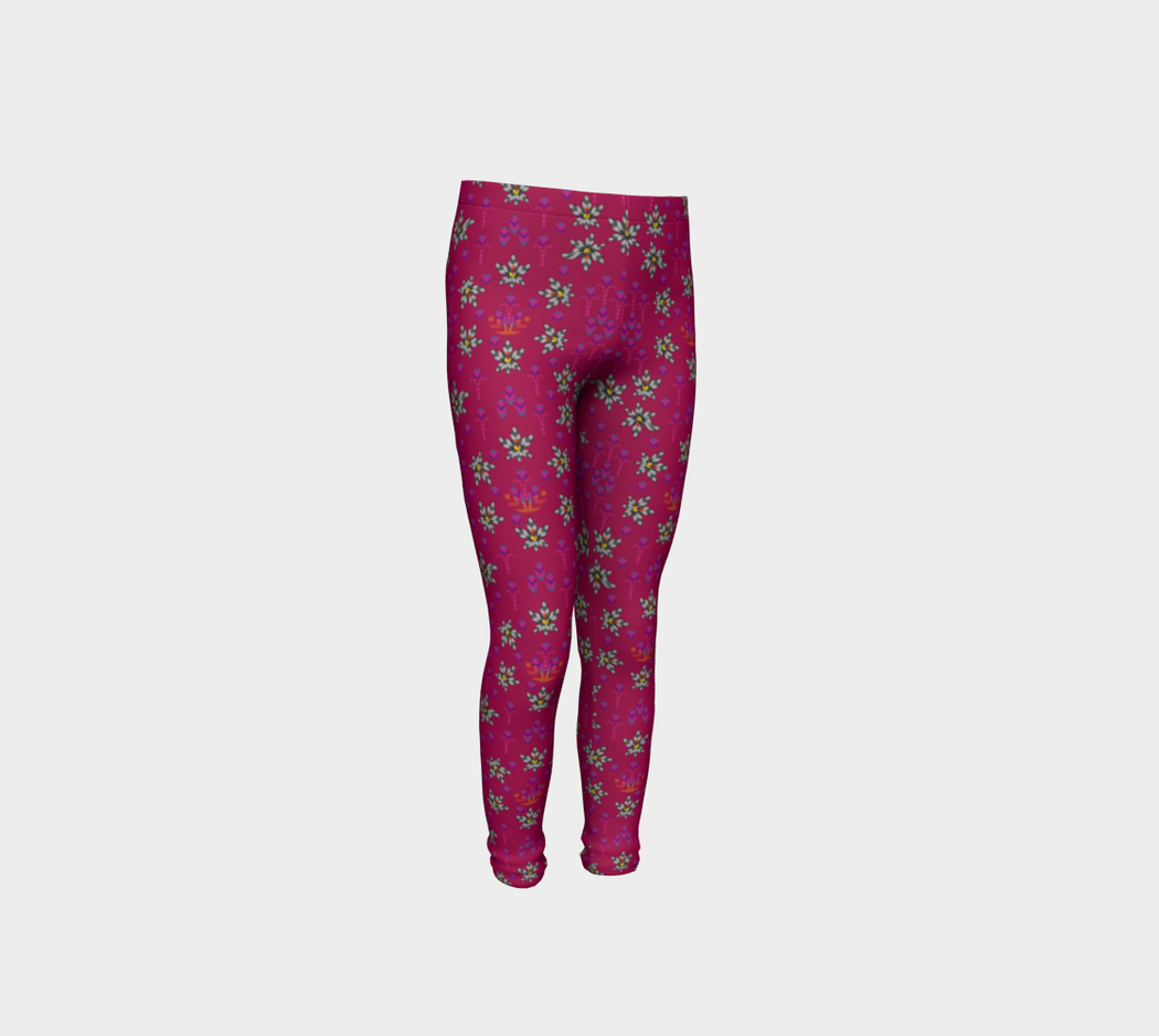 Pindlife Pink Youth Phulkari Legging - PindLife