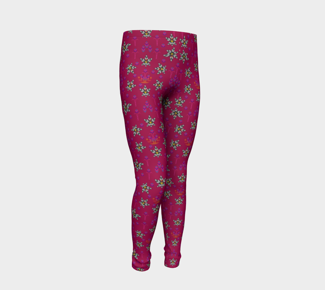 Pindlife Pink Youth Phulkari Legging - PindLife