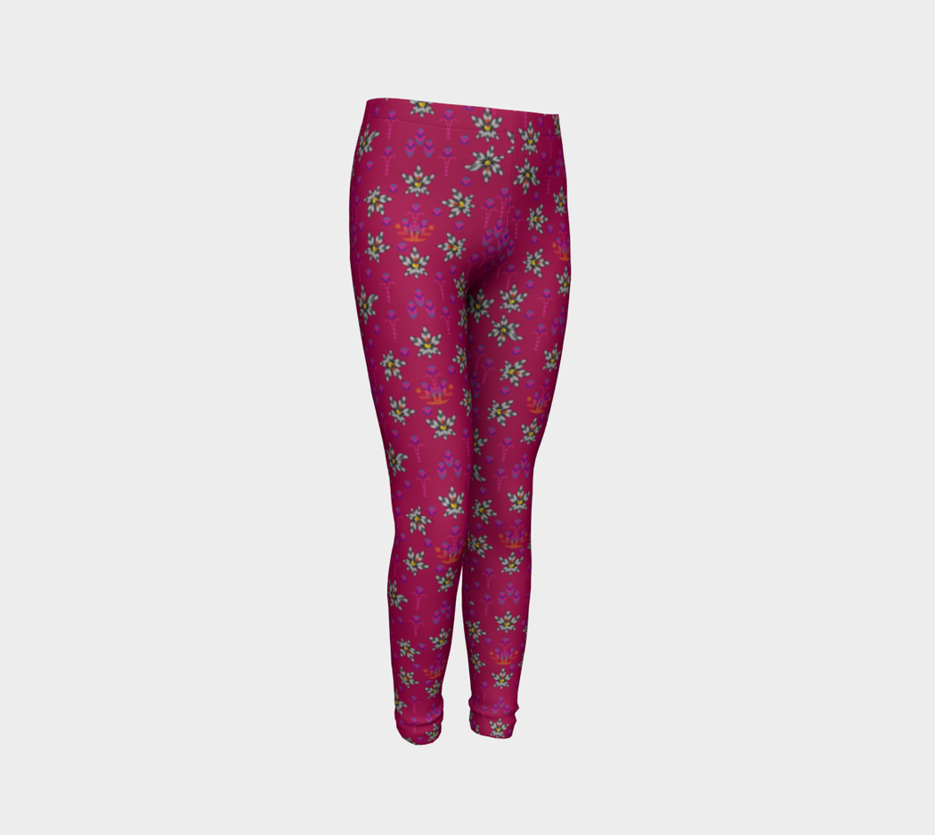 Pindlife Pink Youth Phulkari Legging - PindLife