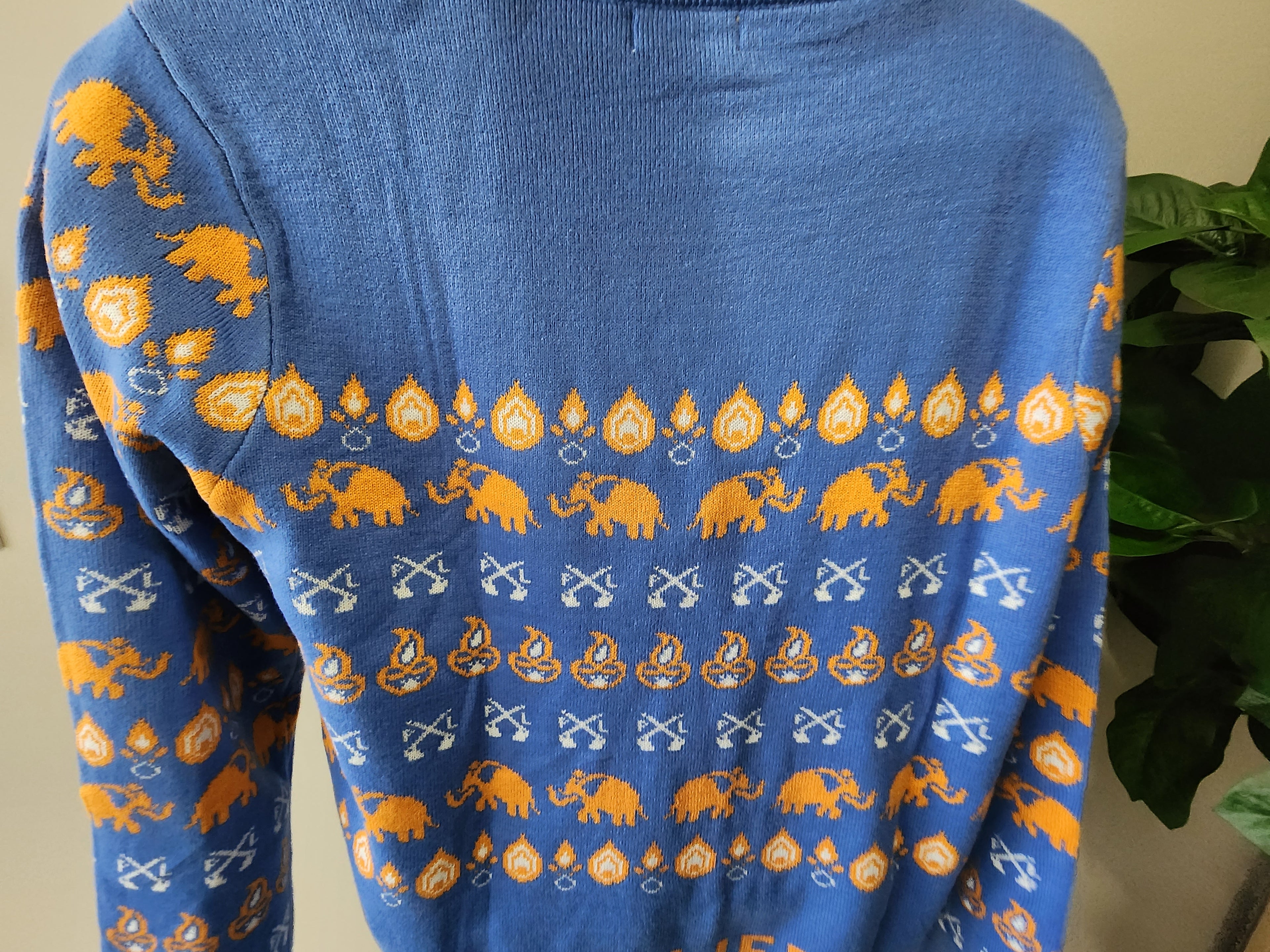 PindLife Knitted Happy Diwali Sweater with Lights, Punjabi Diwali Knit design, alternate view