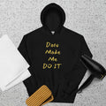PindLife Daru Made Me Do It Hoodie in black, front view, Punjabi Humour Sweatshirt