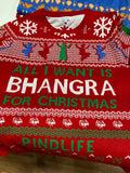 PindLife Knitted All I Want Is Bhangra Sweater, Punjabi Christmas Knit design, alternate view