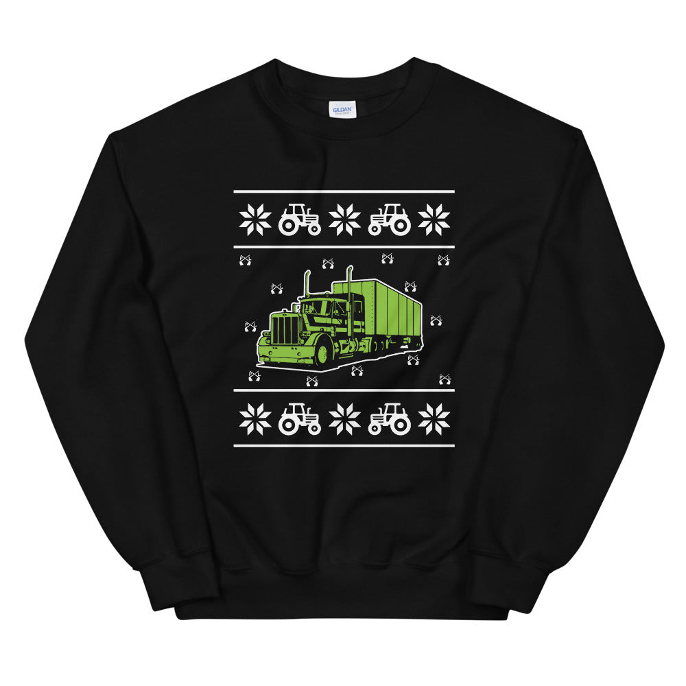 PindLife Truck Driver Ugly Sweater, Punjabi Trucker Holiday Sweater design
