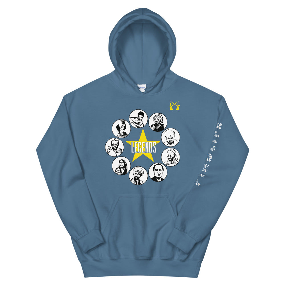 PindLife Legends Hoodie, Punjabi Music Legends Sweatshirt design, alternate view