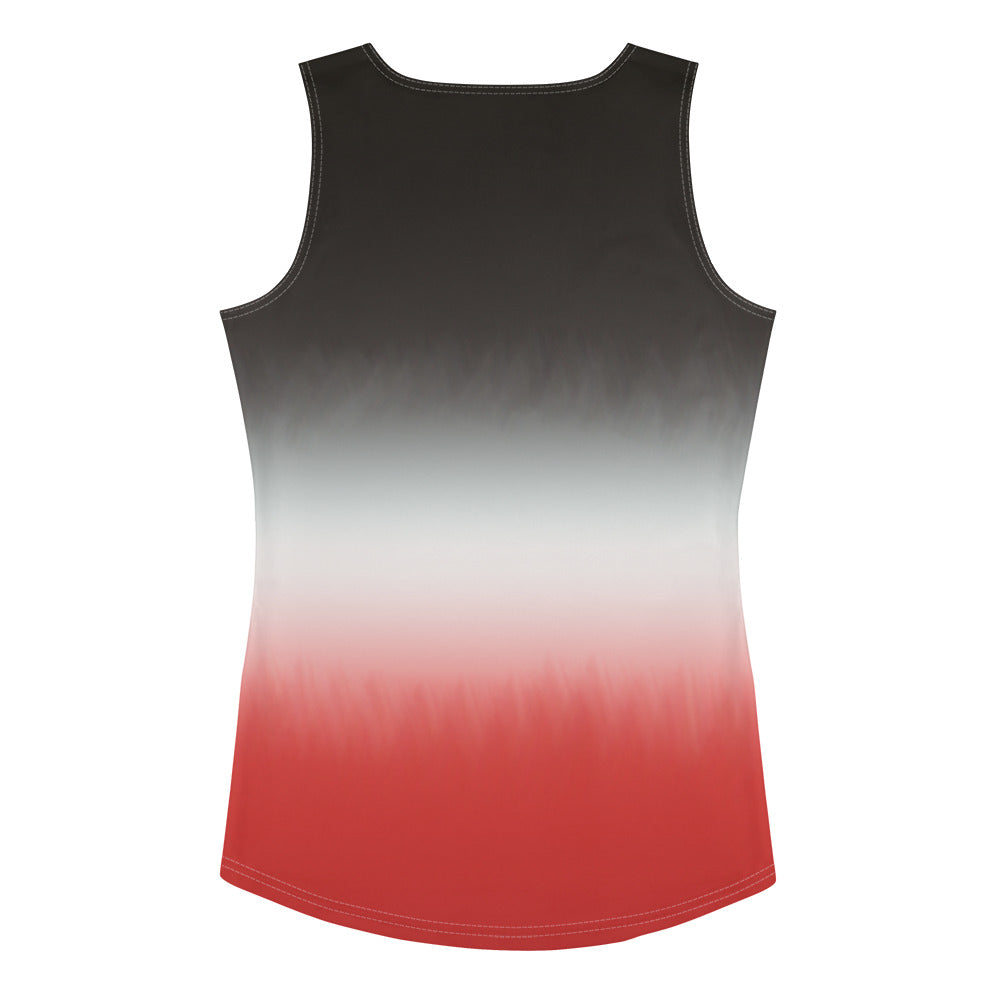 PindLife Women's Stripe Tank Top, Black/White/Red design, alternate view