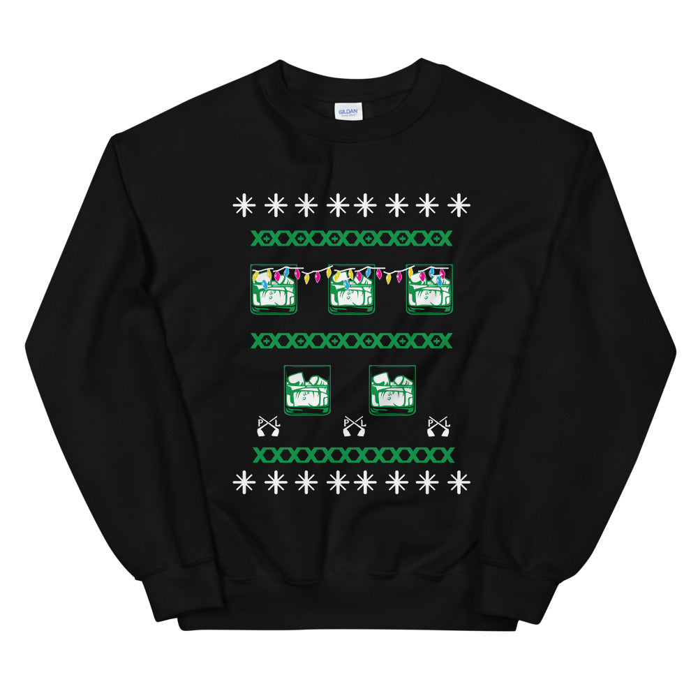 PindLife Peg On The Rocks Ugly Sweater, Punjabi Holiday Sweater design, alternate view