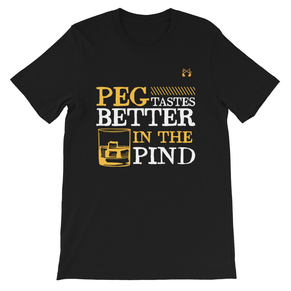 PindLife Peg Tastes Better In The Pind T-Shirt, Punjabi Humour design, alternate view