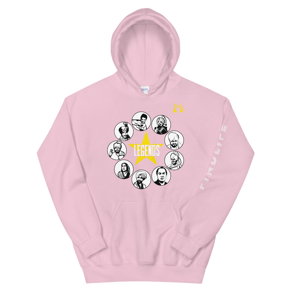 PindLife Legends Hoodie, Punjabi Music Legends Sweatshirt design, alternate view