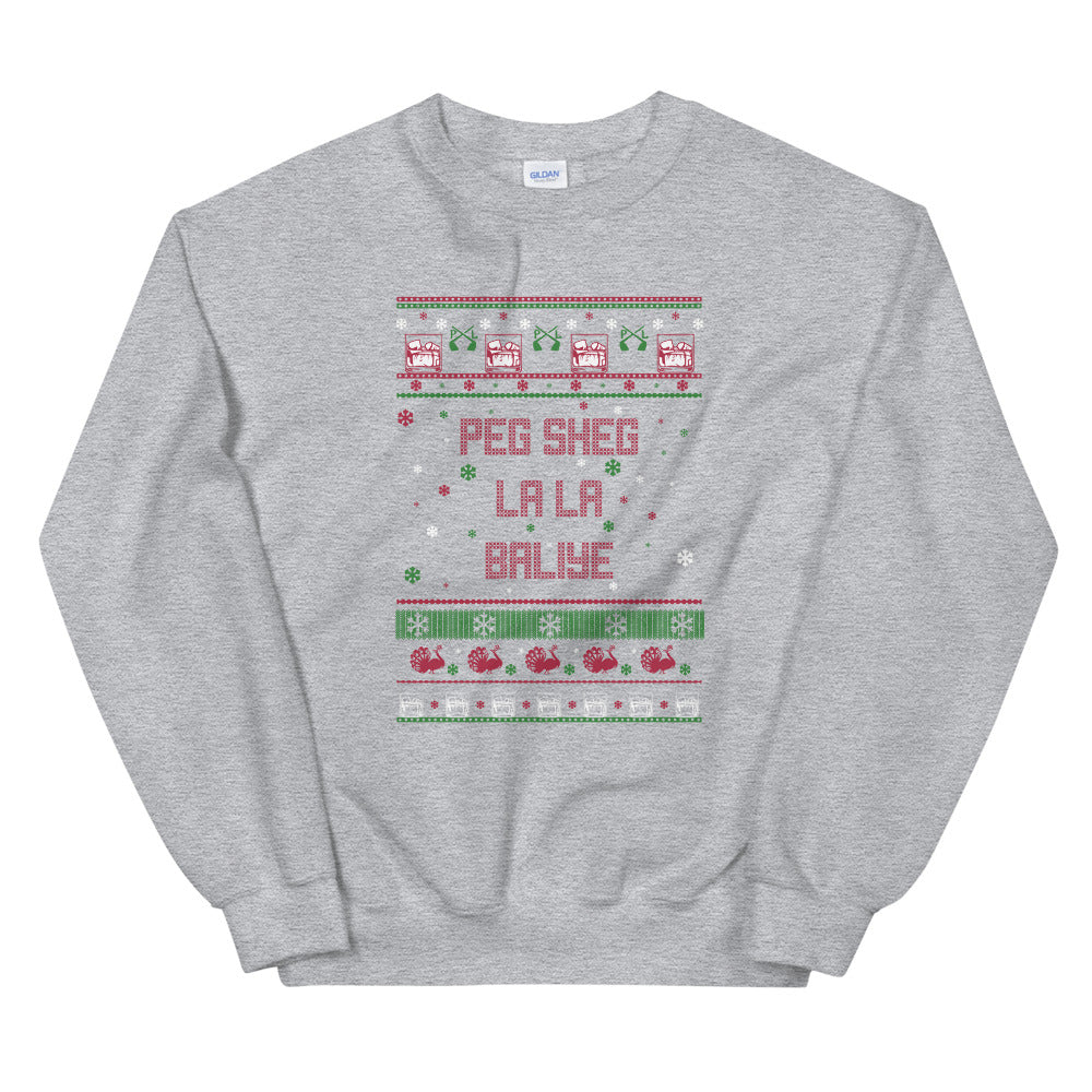 PindLife Peg Sheg La La Baliye Ugly Sweater, Punjabi Holiday design, alternate view
