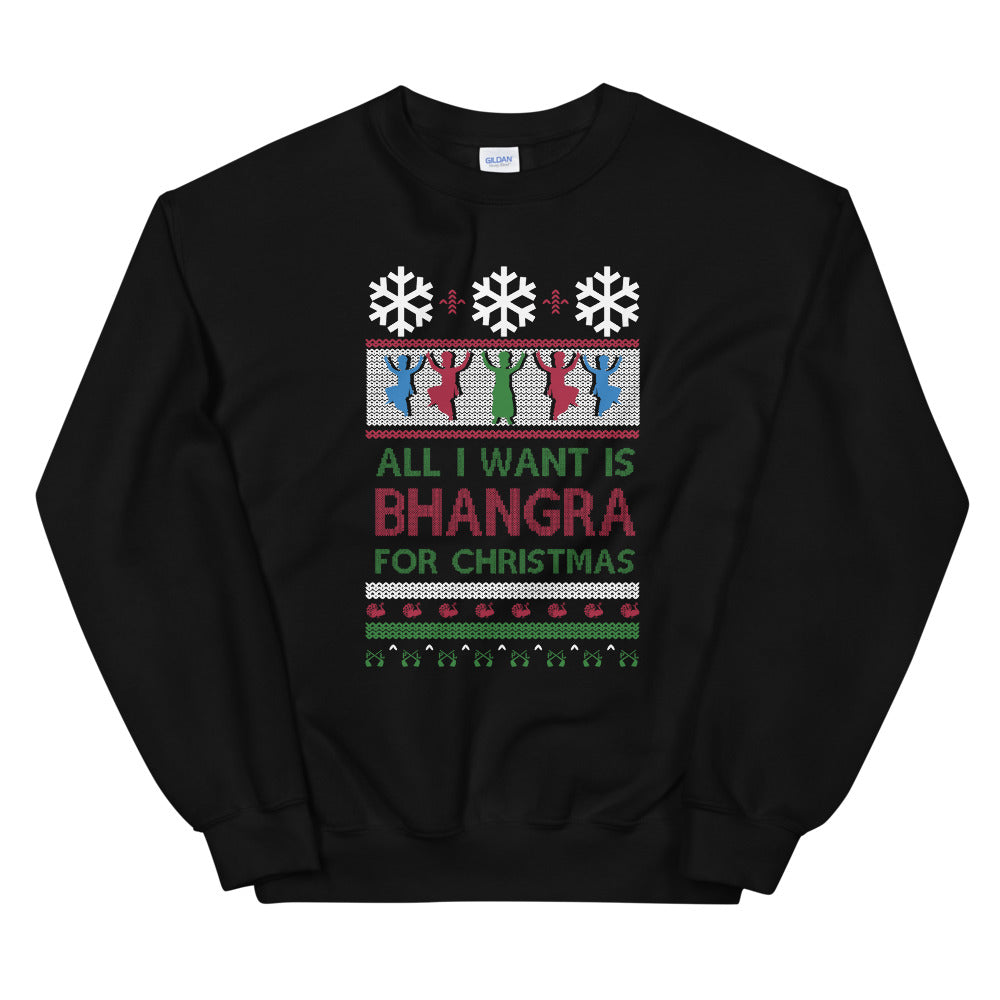 PindLife All I Want Is Bhangra For Christmas Sweater, Punjabi Ugly Sweater design