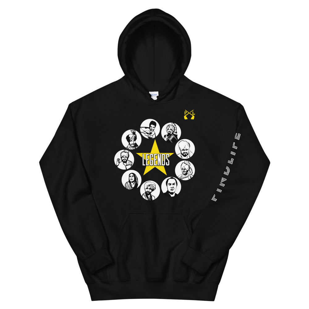PindLife Legends Hoodie, Punjabi Music Legends Sweatshirt design, alternate view