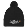 PindLife Sarpanch Pom Pom Knit Cap, Punjabi Winter Toque design, alternate view