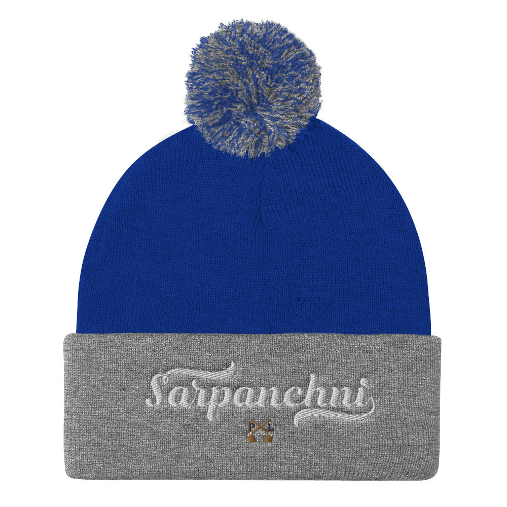 PindLife Sarpanchni Pom Pom Knit Cap, Punjabi Toque design