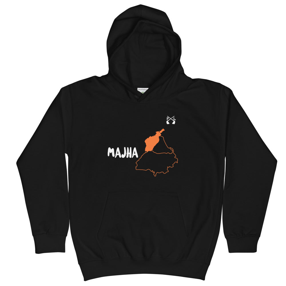 PindLife Majha Kids Hoodie, Punjab Region design, alternate view