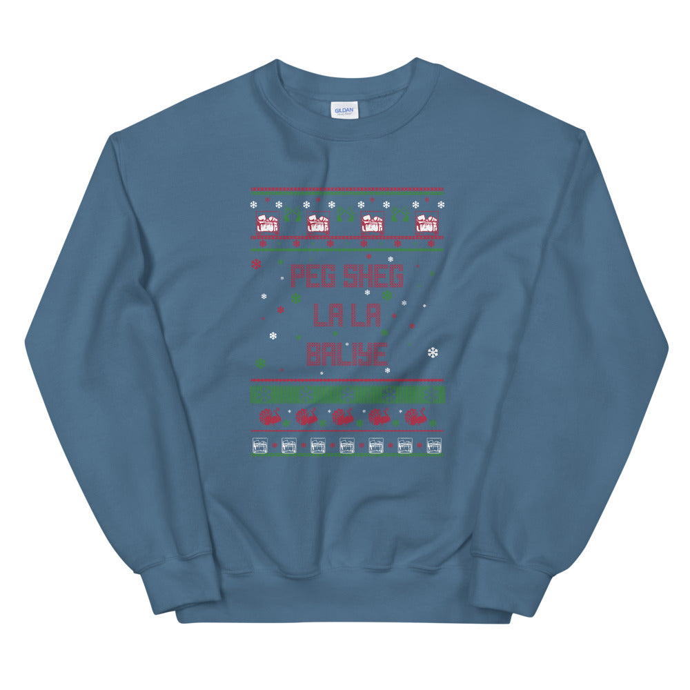 PindLife Peg Sheg La La Baliye Ugly Sweater, Punjabi Holiday design, alternate view