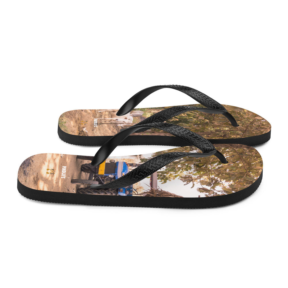 PindLife Tractor Flip Flops, Punjabi Farm Summer Sandals design, alternate view