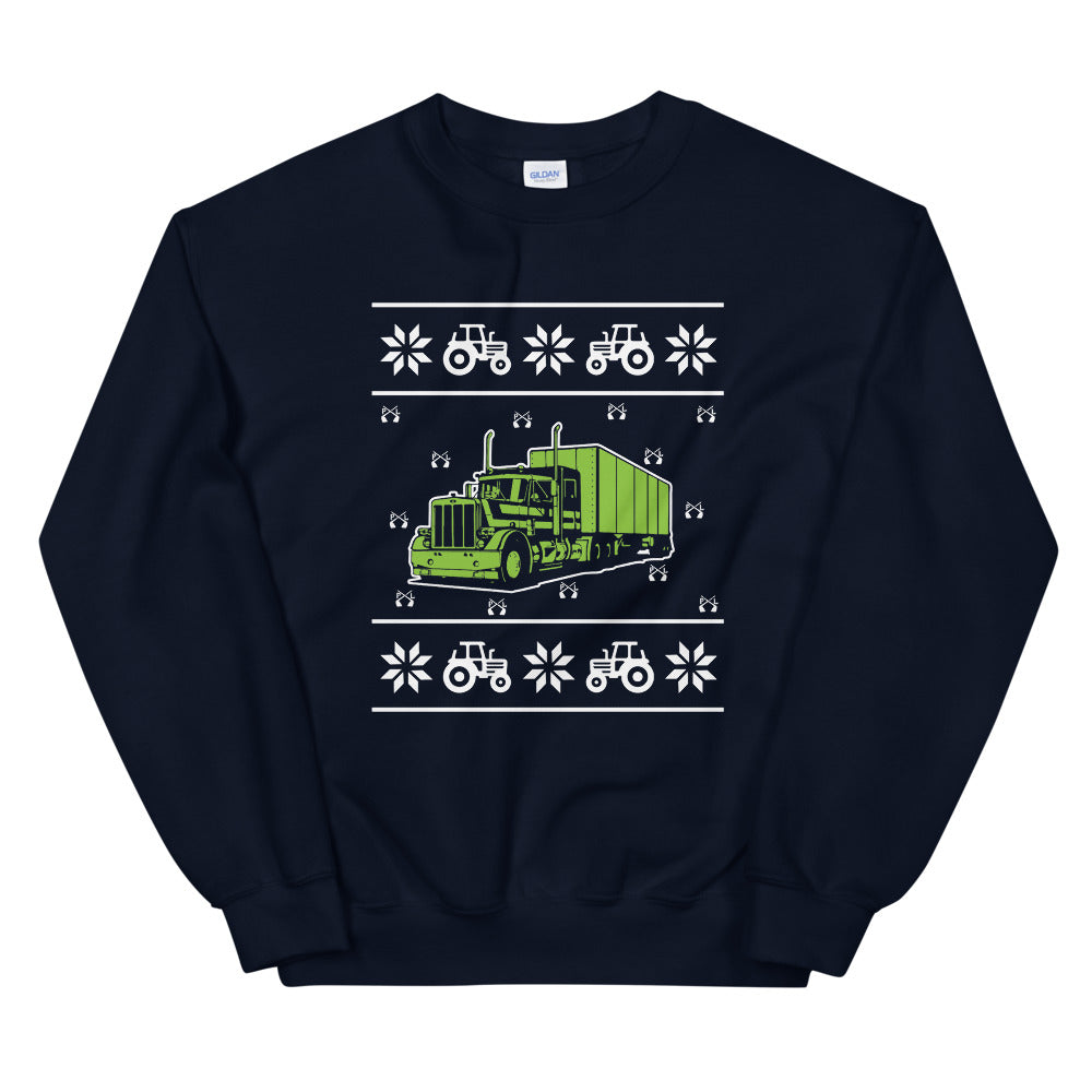 PindLife Truck Driver Ugly Sweater, Punjabi Trucker Holiday Sweater design, alternate view