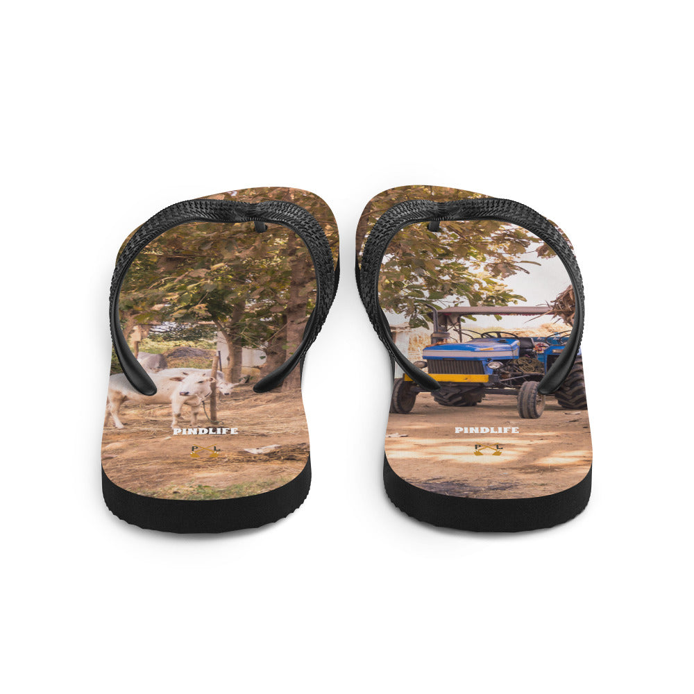 PindLife Tractor Flip Flops, Punjabi Farm Summer Sandals design, alternate view