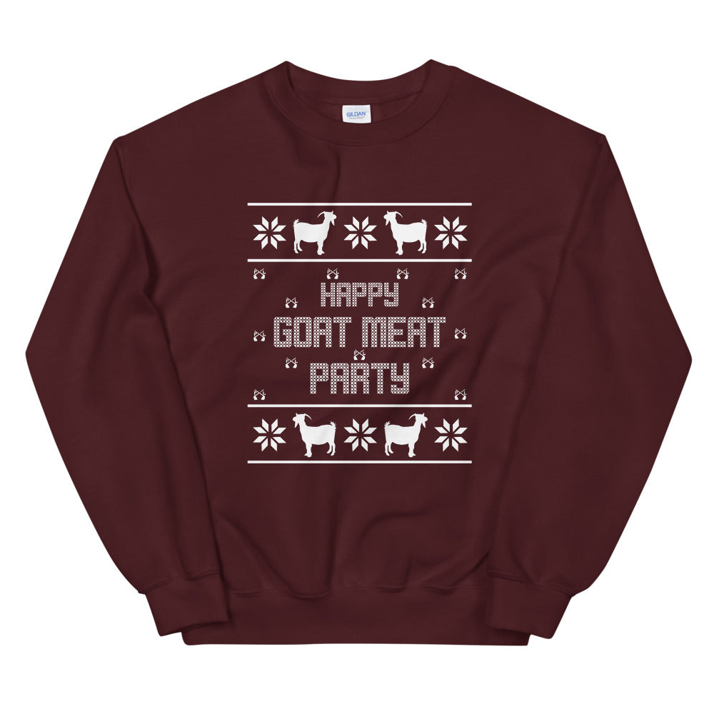 PindLife Happy Goat Meat Party Sweater, Punjabi Ugly Sweater design, alternate view