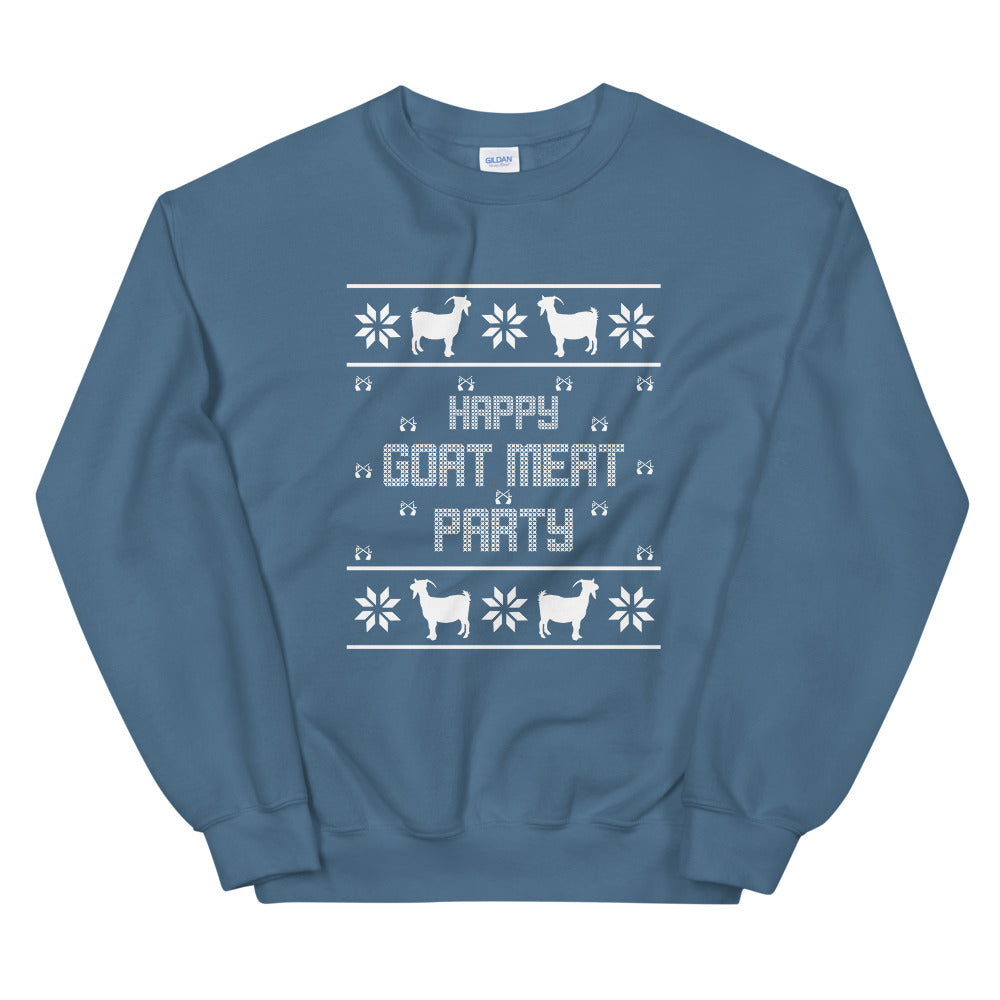 PindLife Happy Goat Meat Party Sweater, Punjabi Ugly Sweater design, alternate view