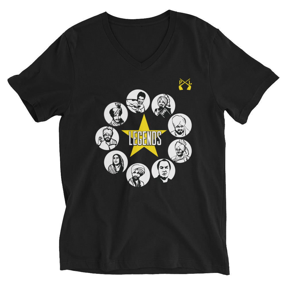 PindLife Legends V-Neck T-Shirt, Punjabi Music Tee for Women design