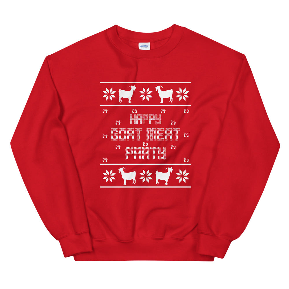 Pindlife Happy Goat Meat Party Ugly Sweater - PindLife