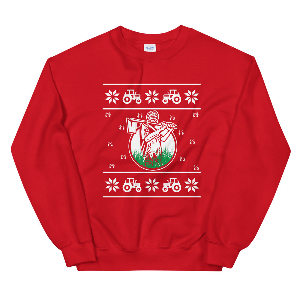 PindLife Punjabi Farmer Ugly Sweater, Kisaan Holiday Sweatshirt design
