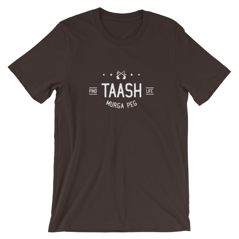 PindLife Taash Murga Peg T-Shirt, Punjabi Card Night Tee design