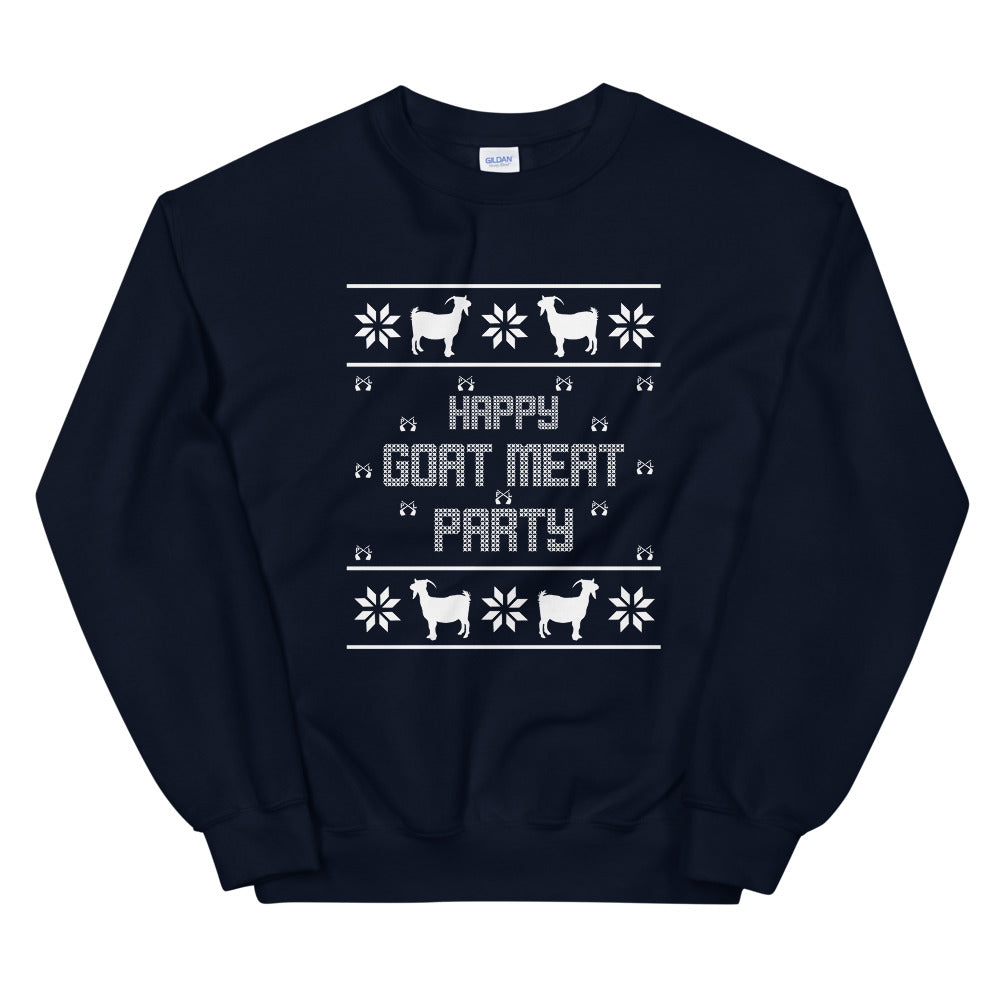 PindLife Happy Goat Meat Party Sweater, Punjabi Ugly Sweater design, alternate view