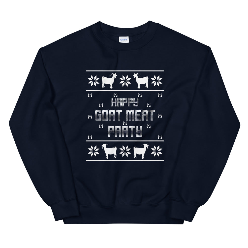 Pindlife Happy Goat Meat Party Ugly Sweater - PindLife