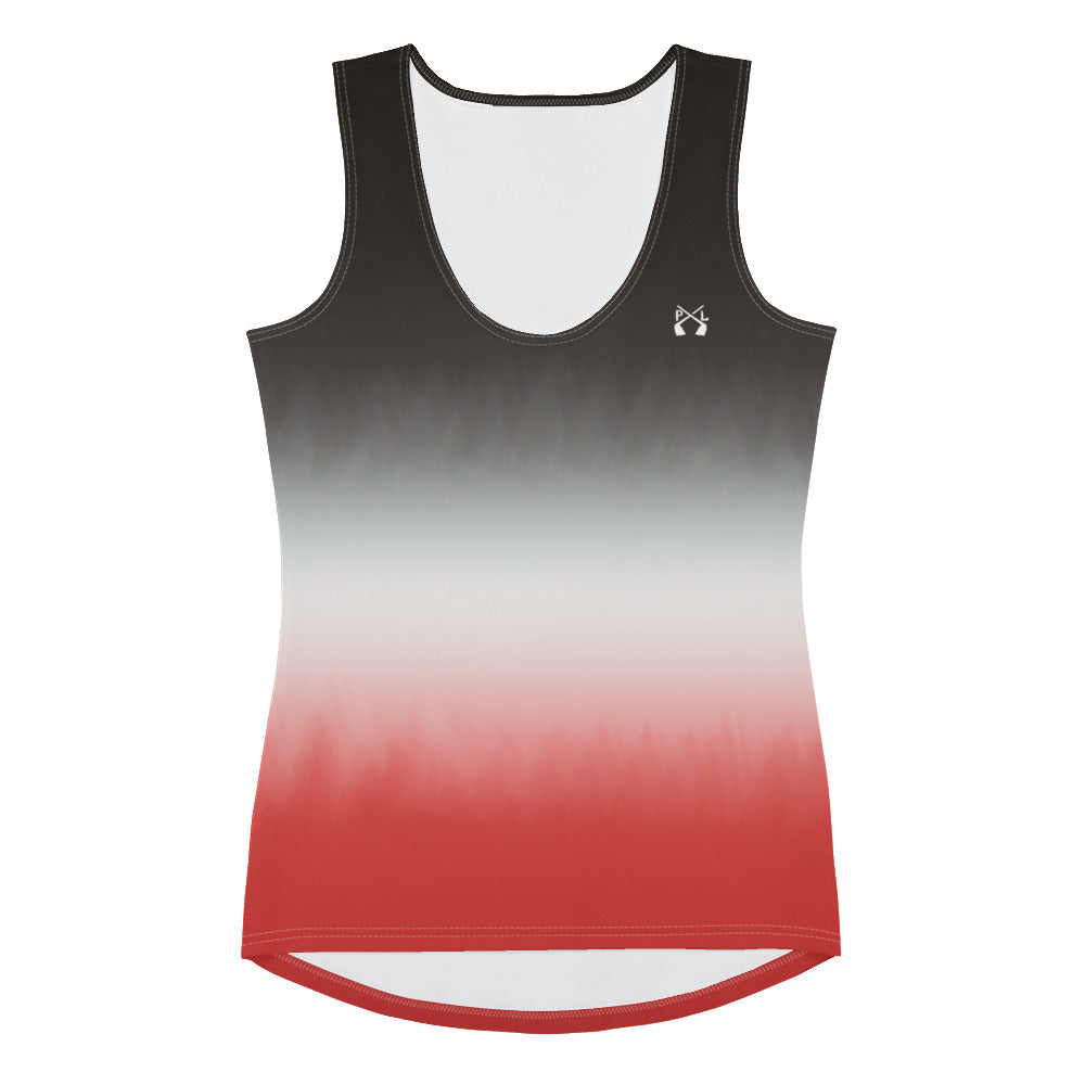 Pindlife Women's Stripe Tank Top (Black/White/Red) - PindLife