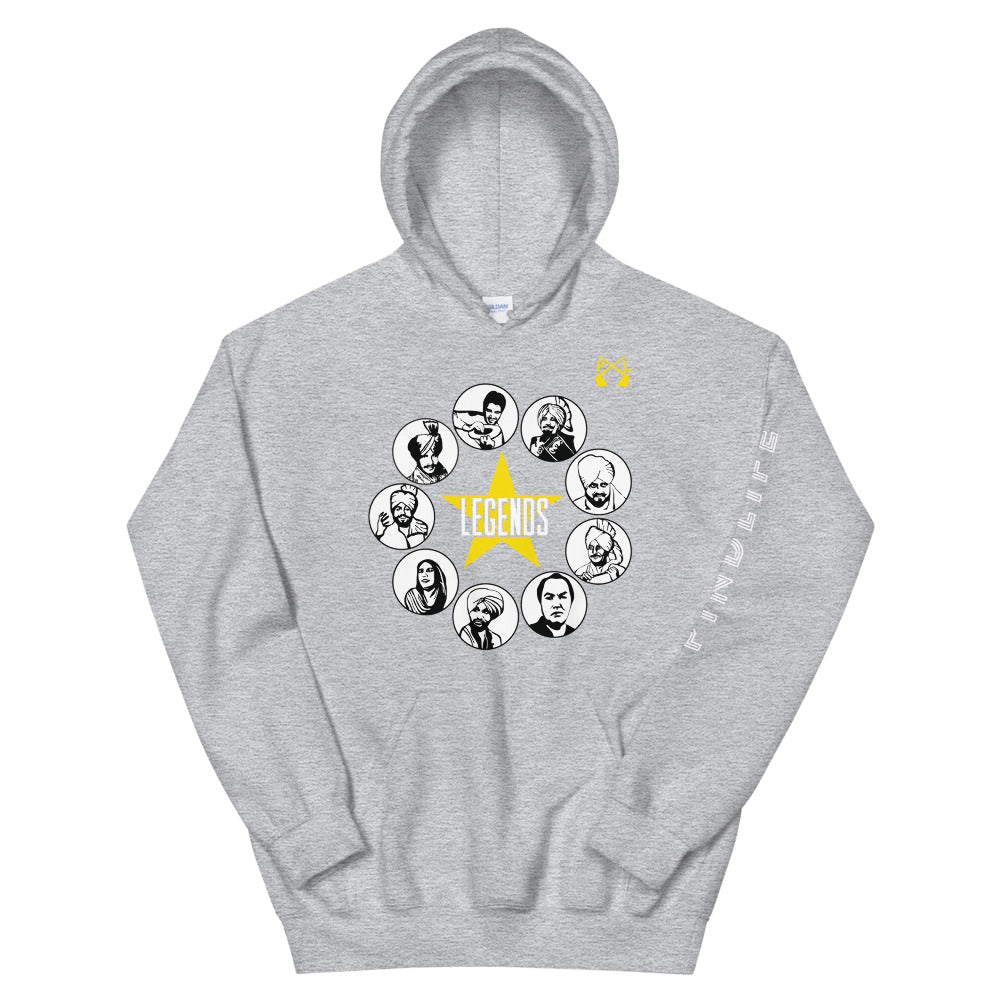 PindLife Legends Hoodie, Punjabi Music Legends Sweatshirt design, alternate view