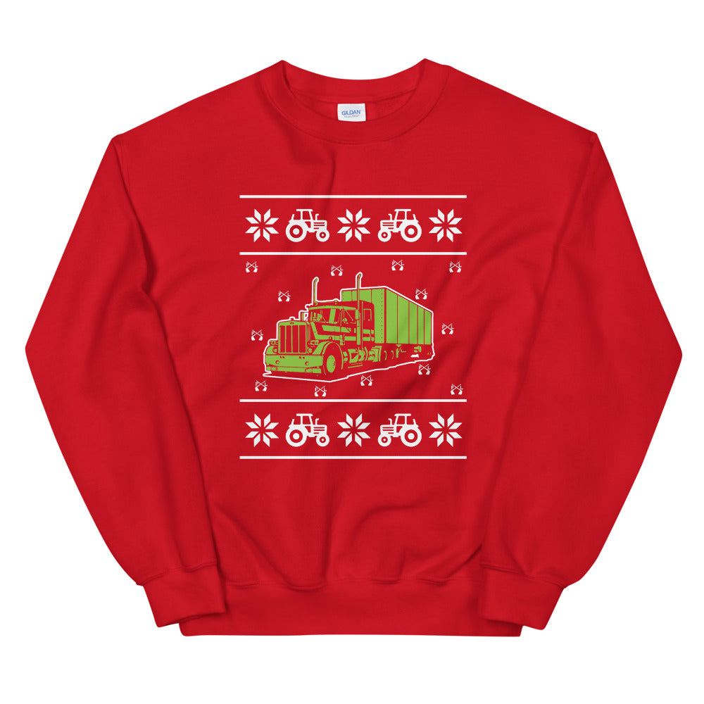 PindLife Truck Driver Ugly Sweater, Punjabi Trucker Holiday Sweater design, alternate view