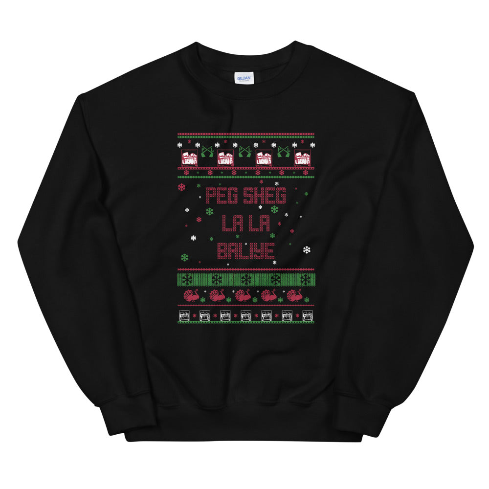 PindLife Peg Sheg La La Baliye Ugly Sweater, Punjabi Holiday design