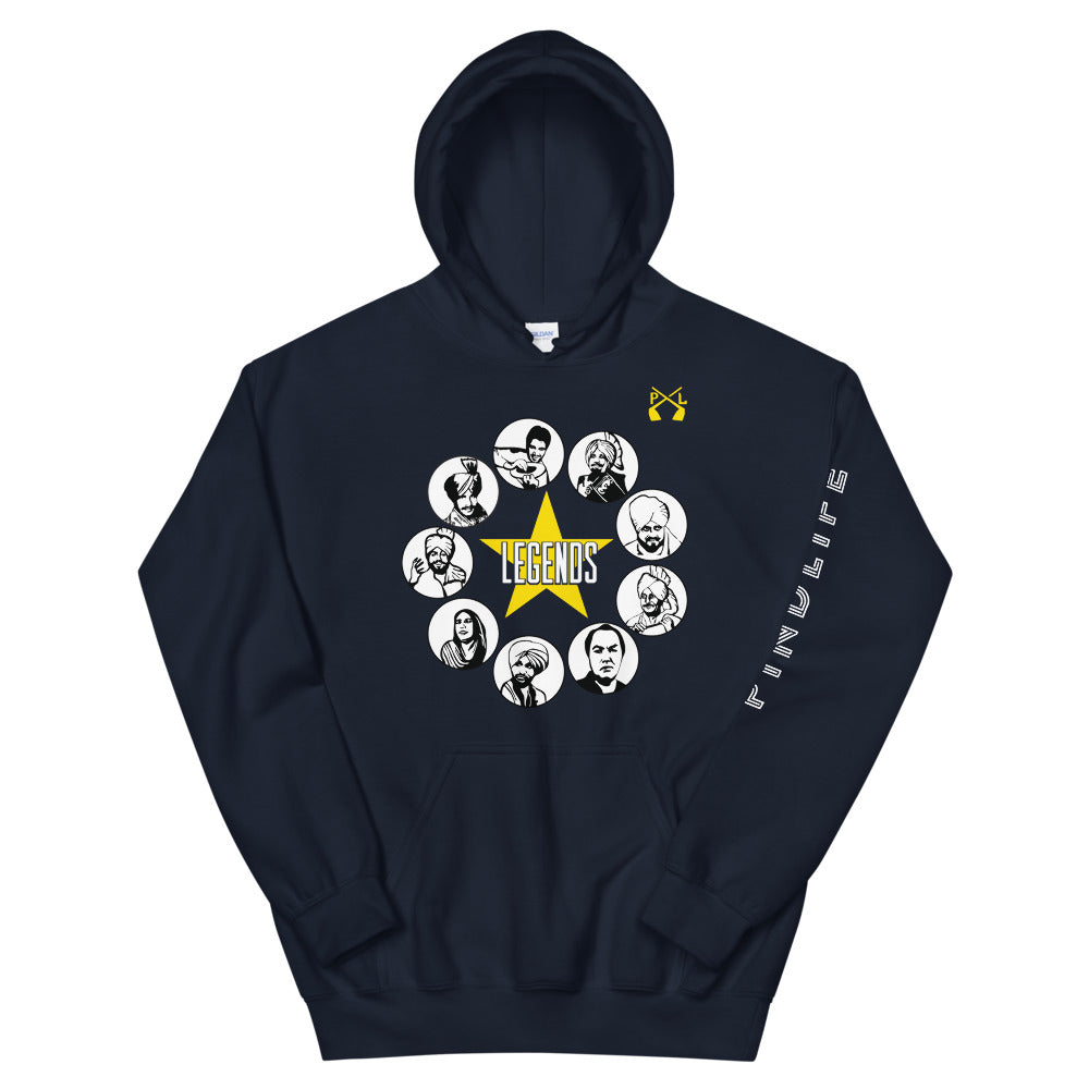 PindLife Legends Hoodie, Punjabi Music Legends Sweatshirt design, alternate view