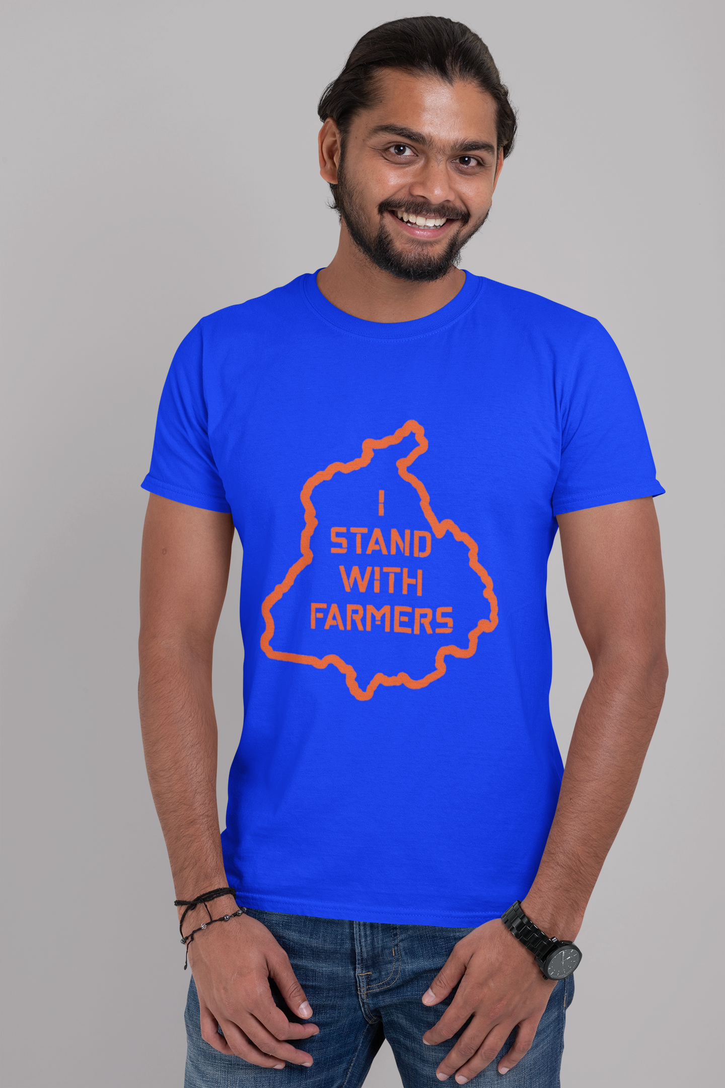 PindLife I Stand With Farmers T-Shirt, Kisaan Support Tee design, alternate view