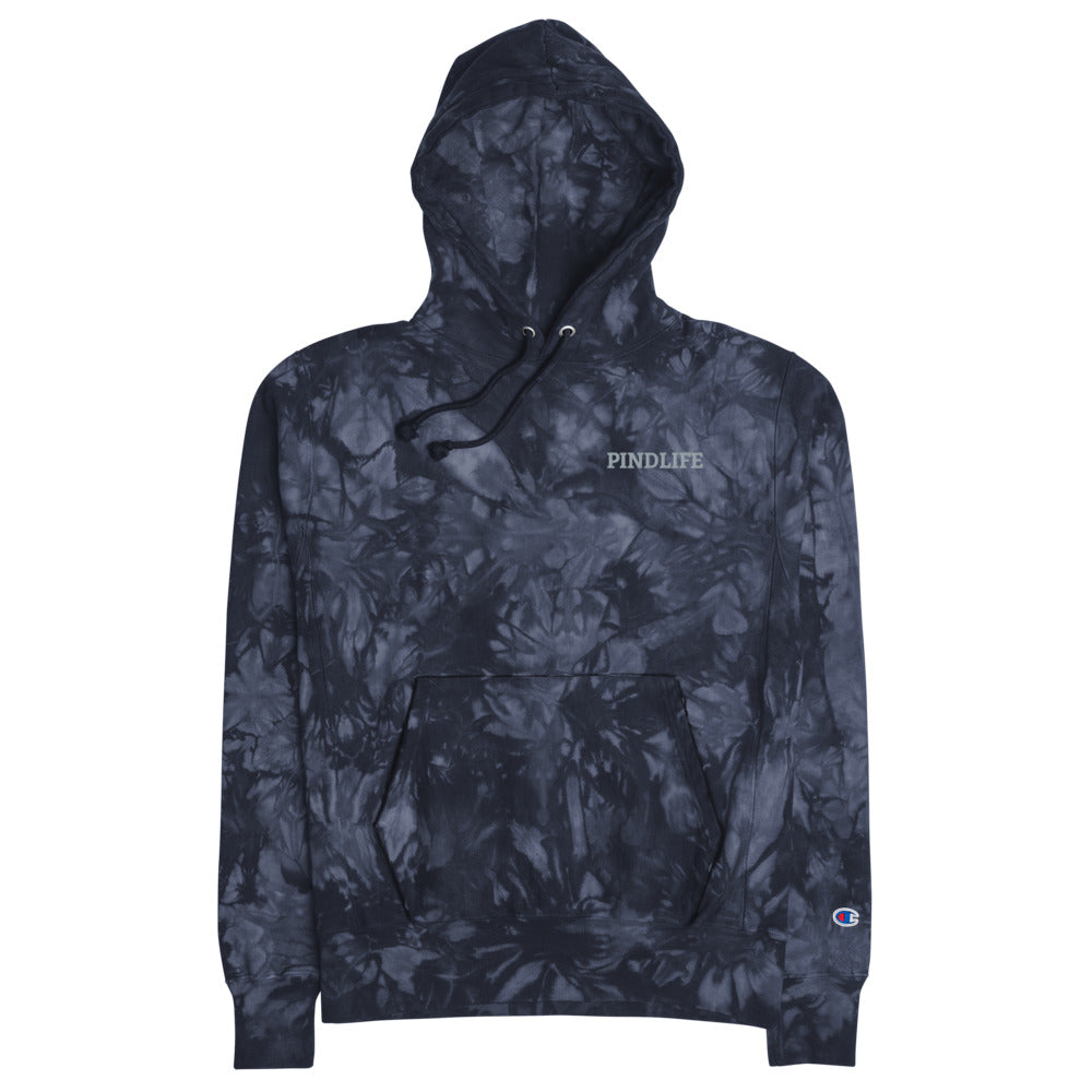 PindLife Champion Tie-Dye Hoodie in navy, front view, Punjabi Streetwear